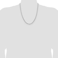 14K White Gold 22" 3mm Franco Chain Necklace with Fancy Lobster Clasp - Polished Rhodium Finish by Oro Pregiato