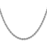 14K White Gold 22" 3mm Regular Rope Chain Necklace with Lobster Clasp by 0
