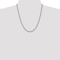 14K White Gold 22" 3mm Regular Rope Chain Necklace with Lobster Clasp by 0