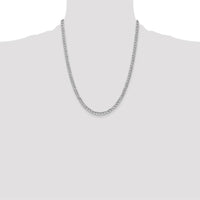 14K White Gold 22" 4.3mm Semi-Solid Curb Chain with Lobster Clasp by Oro Pregiato