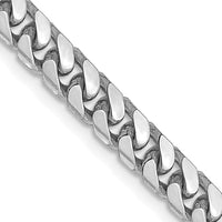 14K White Gold 22" 4.3mm Solid Miami Cuban Link Chain with Lobster Clasp by Oro Pregiato