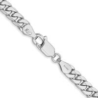 14K White Gold 22" 4.3mm Solid Miami Cuban Link Chain with Lobster Clasp by Oro Pregiato