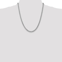 14K White Gold 22" 4.3mm Solid Miami Cuban Link Chain with Lobster Clasp by Oro Pregiato
