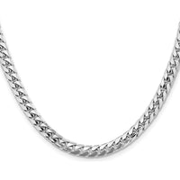 14K White Gold 22" 5.5mm Solid Miami Cuban Link Chain with Lobster Clasp by Oro Pregiato