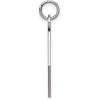 14K White Gold 22.5mm Hexagon Red Enameled Medical Alert Pendant - Polished Finish with Rhodium Plating by Oro Pregiato