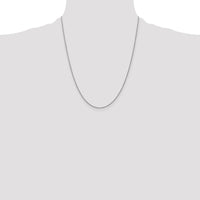 14K White Gold 22" Baby Rope Chain Necklace with Rhodium Plating and Spring Ring Clasp by Oro Pregiato
