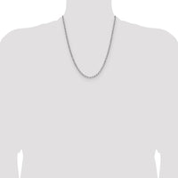 14K White Gold 22" Beveled Paperclip Chain Necklace - Polished Finish with Lobster Clasp by Oro Pregiato