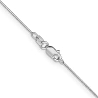 14K White Gold 22" Box Chain Necklace with Lobster Clasp - Polished Finish by Oro Pregiato