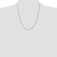 14K White Gold 22" Box Chain Necklace with Lobster Clasp - Polished Rhodium Finish by Oro Pregiato