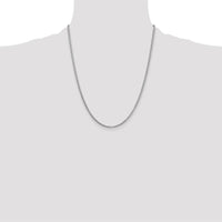 14K White Gold 22" Box Chain Necklace with Lobster Clasp by Oro Pregiato