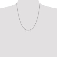 14K White Gold 22" Box Chain Necklace with Polished Finish and Lobster Clasp by Oro Pregiato