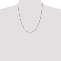 14K White Gold 22" Box Chain with Lobster Clasp - 1.05mm Width by Oro Pregiato