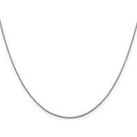 14K White Gold 22" Box Chain with Lobster Clasp - Polished Finish by Oro Pregiato