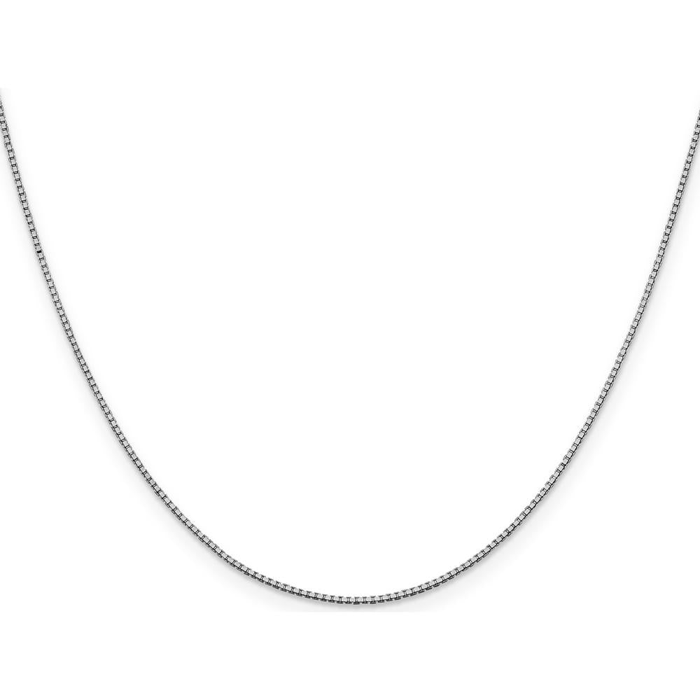 14K White Gold 22" Box Chain with Lobster Clasp - Polished Finish by Oro Pregiato