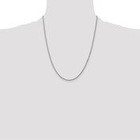 14K White Gold 22" Box Chain with Lobster Clasp - Polished Finish by Oro Pregiato