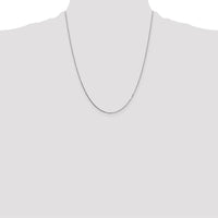14K White Gold 22" Box Chain with Spring Ring Clasp - 0.7mm Width by Oro Pregiato