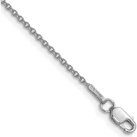 14K White Gold 22" Cable Chain Necklace - Polished Finish with Lobster Clasp by Oro Pregiato