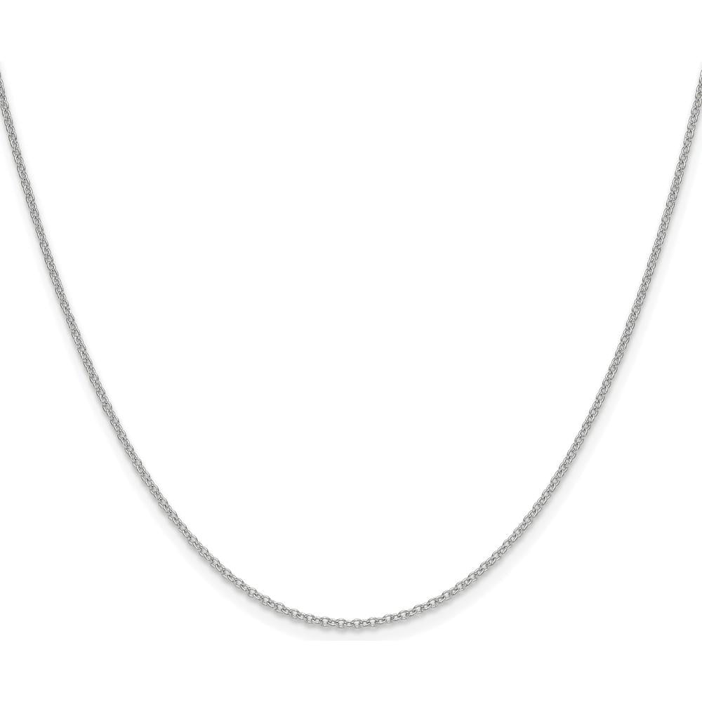 14K White Gold 22" Cable Chain Necklace - Polished Finish with Lobster Clasp by Oro Pregiato