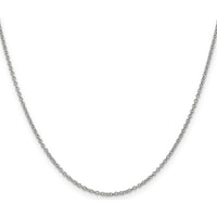 14K White Gold 22" Cable Link Chain Necklace with Lobster Clasp - 1.4mm Width by Oro Pregiato