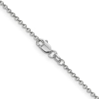 14K White Gold 22" Cable Link Chain Necklace with Lobster Clasp - 1.4mm Width by Oro Pregiato