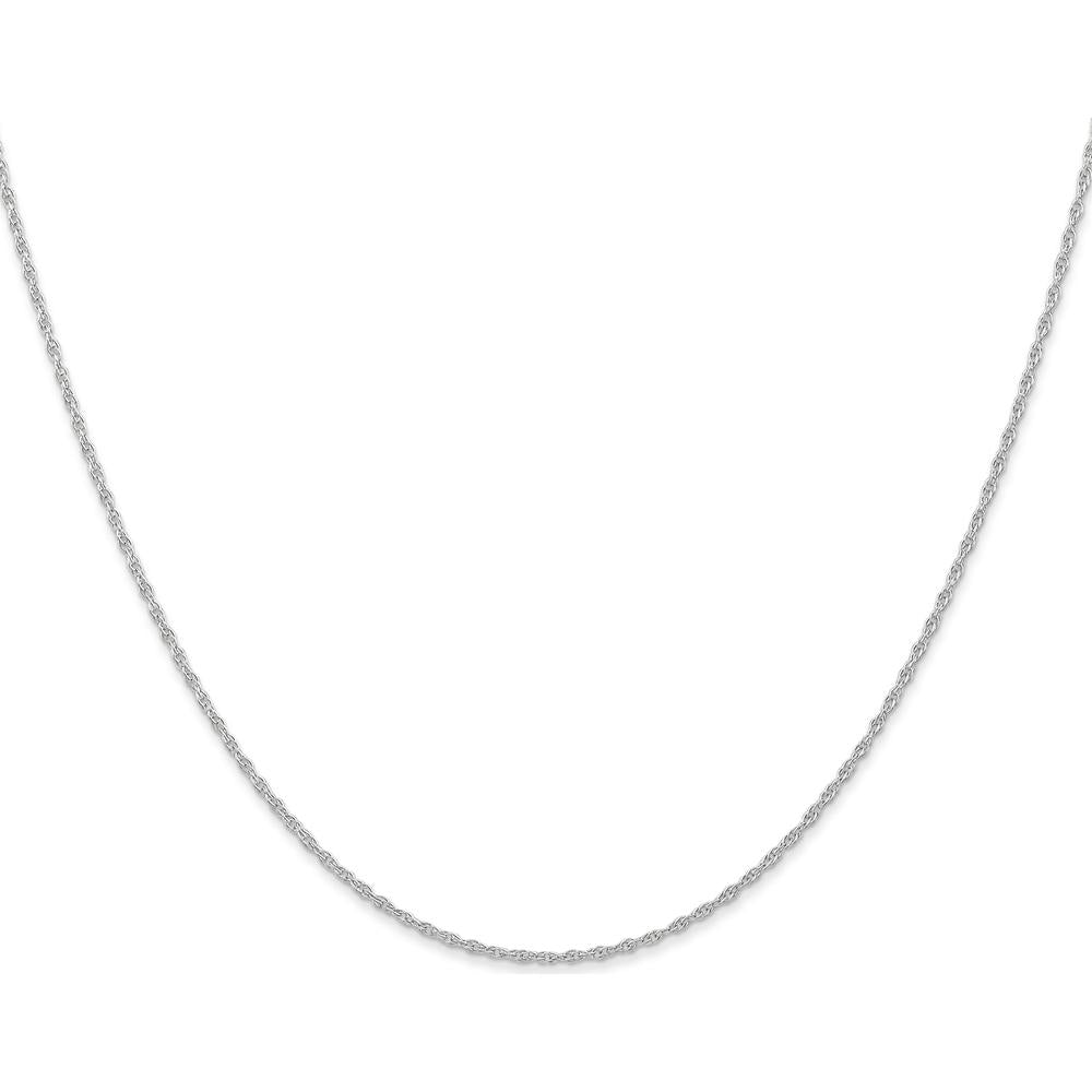 14K White Gold 22" Cable Rope Necklace with Rhodium Plating