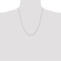 14K White Gold 22" Cable Rope Necklace with Rhodium Plating