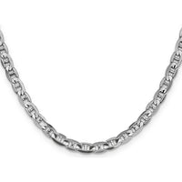 14K White Gold 22" Concave Anchor Chain with Lobster Clasp - Polished Rhodium Finish by 0