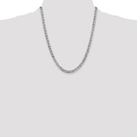 14K White Gold 22" Concave Anchor Chain with Lobster Clasp - Polished Rhodium Finish by 0