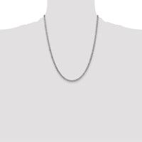 14K White Gold 22" Curb Chain Necklace with Lobster Clasp - Rhodium-Plated 3.35mm by Oro Pregiato