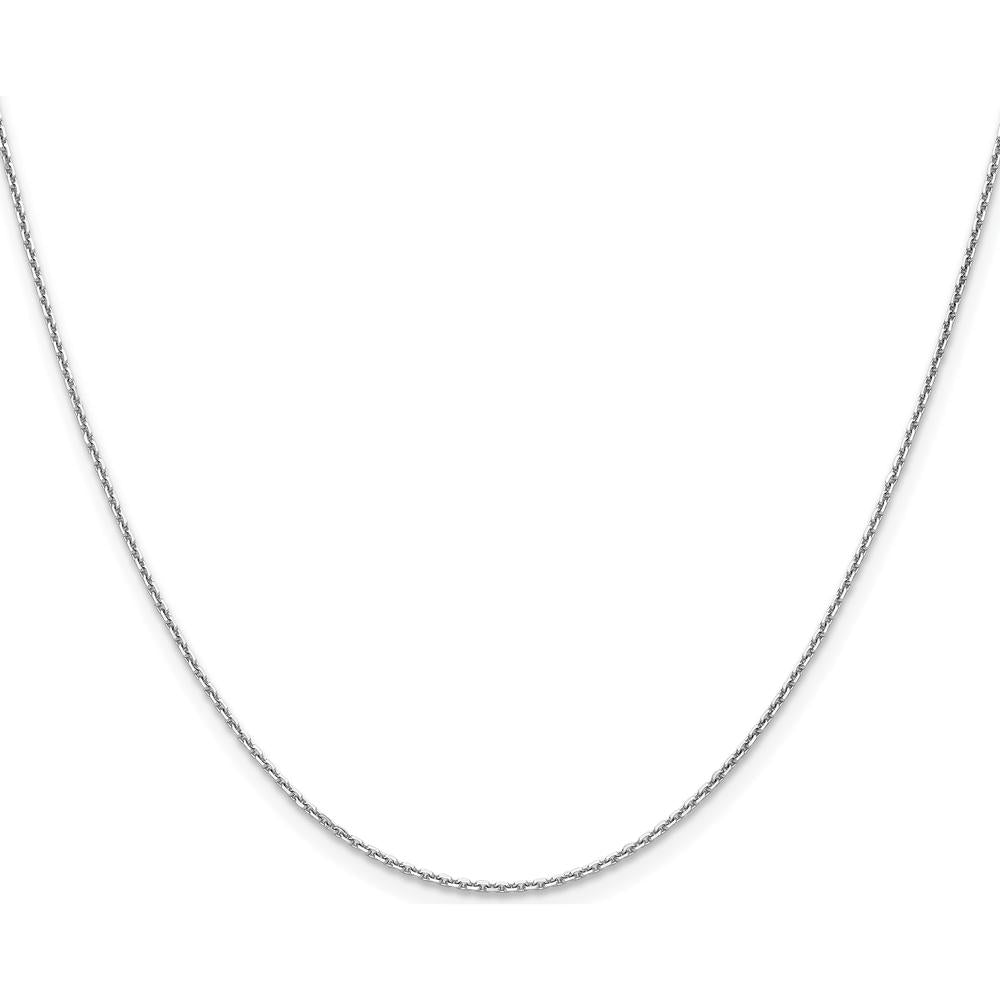 14K White Gold 22" Diamond-Cut Cable Chain Necklace - 1.2mm Width by Oro Pregiato