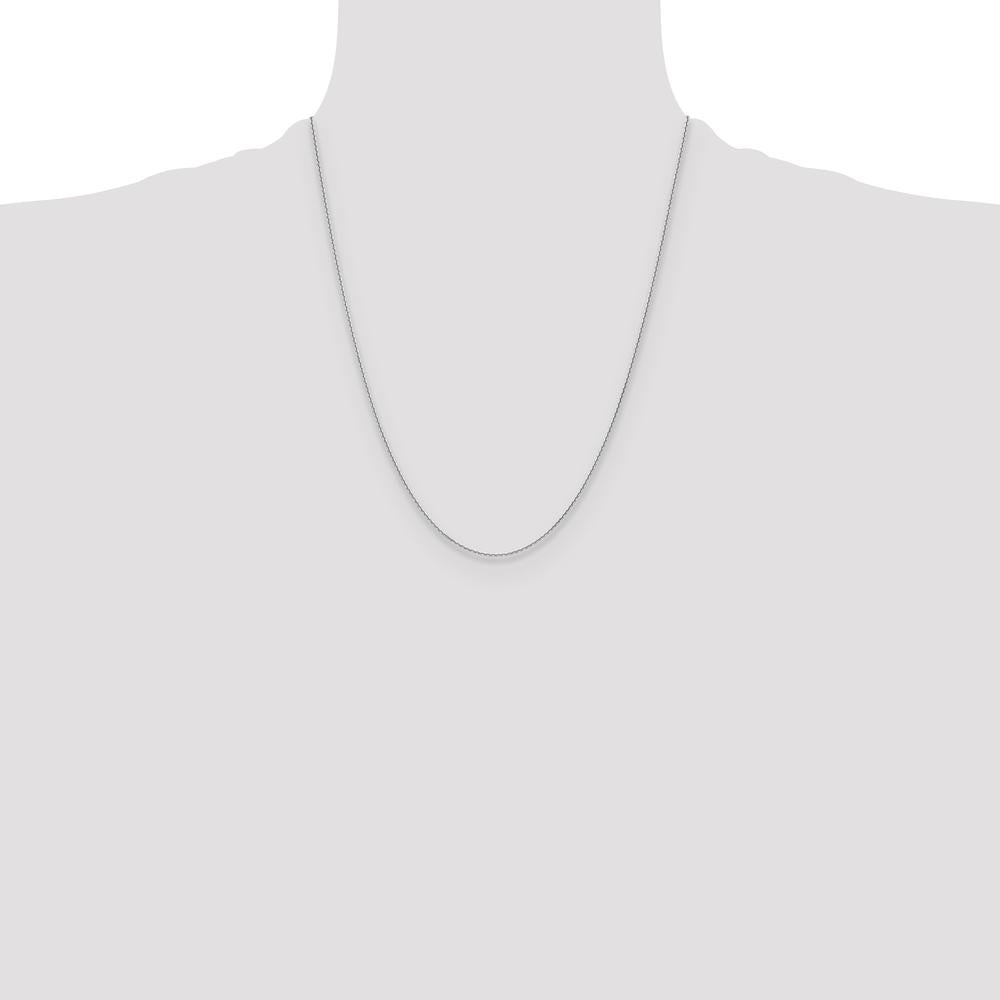 14K White Gold 22" Diamond-Cut Cable Chain Necklace - 1.2mm Width by Oro Pregiato