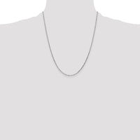 14K White Gold 22" Diamond-Cut Cable Chain with Lobster Clasp - 1.4mm Width by Oro Pregiato