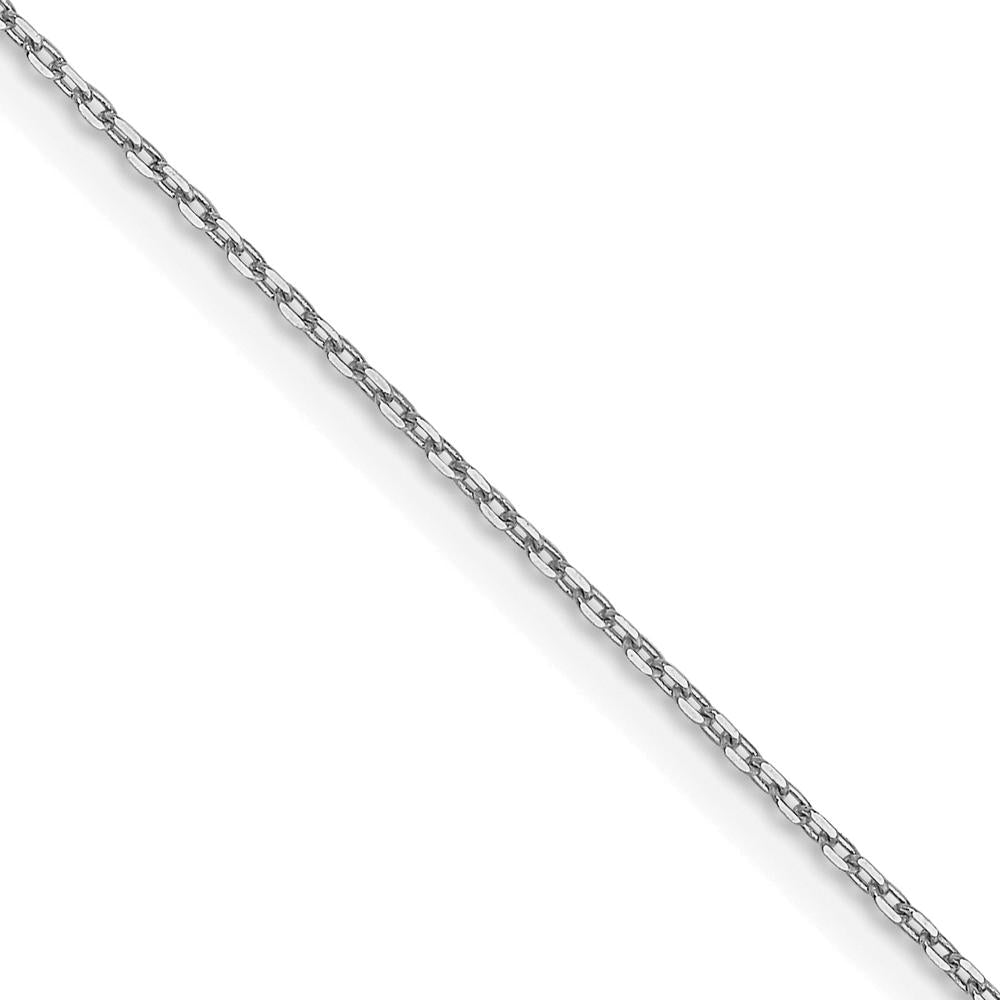 14K White Gold 22" Diamond-Cut Forzantine Cable Chain - Polished Finish by Oro Pregiato