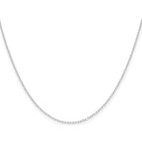 14K White Gold 22" Diamond-Cut Forzantine Cable Chain - Polished Finish by Oro Pregiato