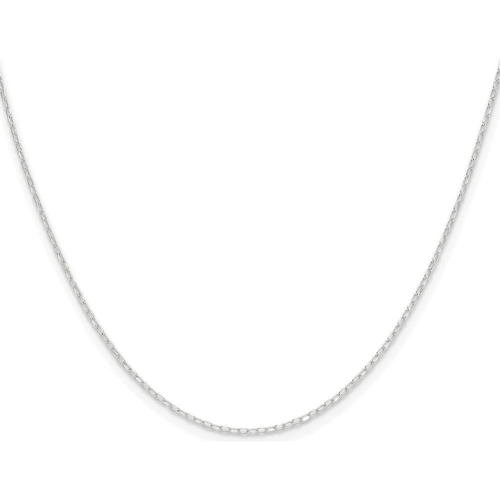 14K White Gold 22" Diamond-Cut Forzantine Cable Chain - Polished Finish by Oro Pregiato