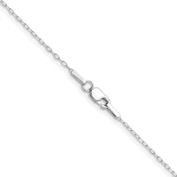 14K White Gold 22" Diamond-Cut Forzantine Cable Chain - Polished Finish by Oro Pregiato