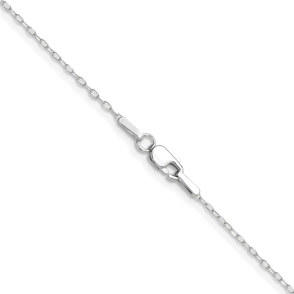 14K White Gold 22" Diamond-Cut Forzantine Cable Chain - Polished Finish by Oro Pregiato