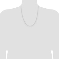 14K White Gold 22" Diamond-Cut Forzantine Cable Chain - Polished Finish by Oro Pregiato