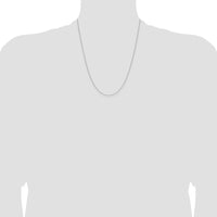 14K White Gold 22" Diamond-Cut Forzantine Cable Chain with Lobster Clasp - Polished Finish by Oro Pregiato