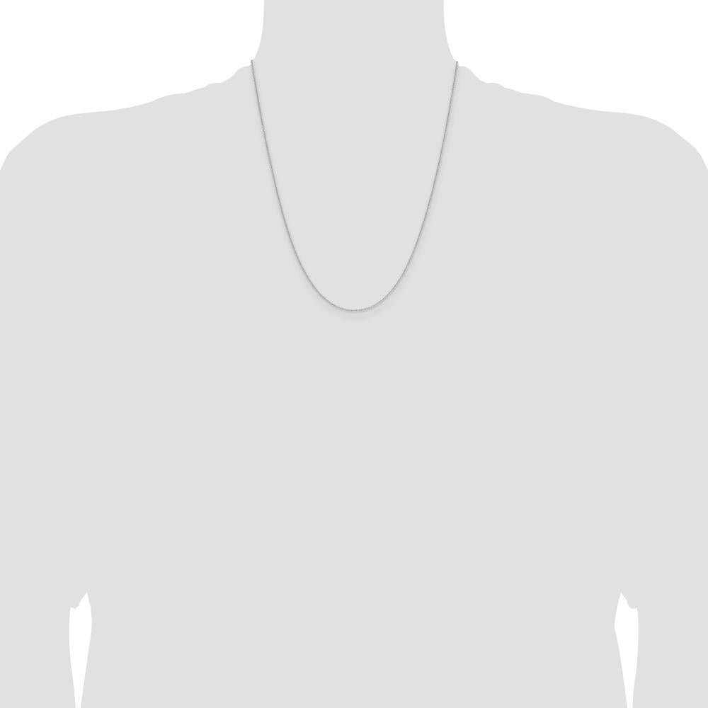 14K White Gold 22" Diamond-Cut Forzantine Cable Chain with Lobster Clasp - Polished Finish by Oro Pregiato