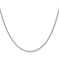 14K White Gold 22" Diamond-Cut Parisian Wheat Chain with Lobster Clasp - Elegant and Polished Finish by Oro Pregiato