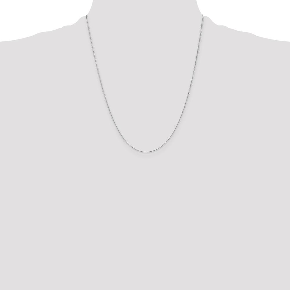 14K White Gold 22" Diamond-Cut Parisian Wheat Chain with Lobster Clasp by Oro Pregiato