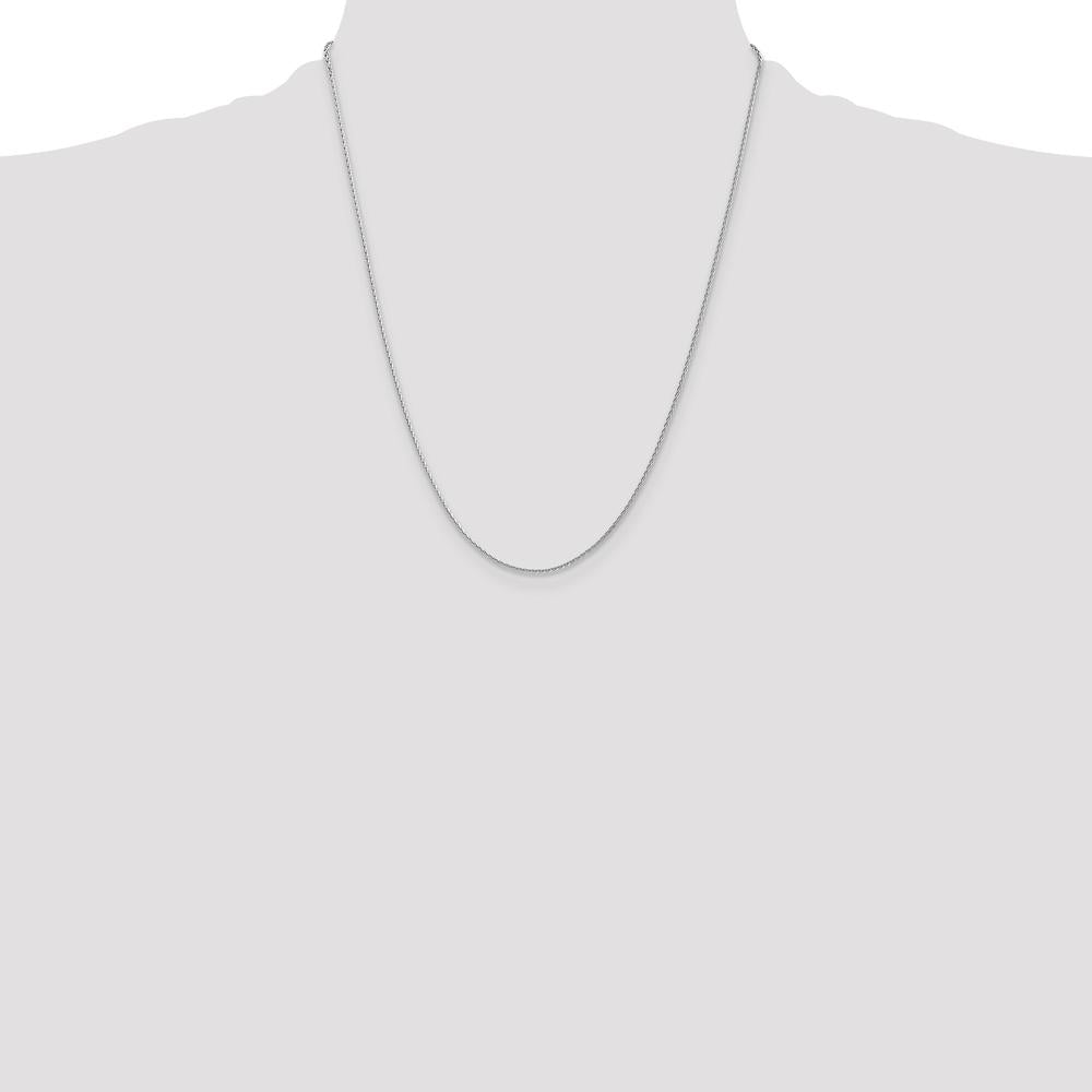 14K White Gold 22" Diamond-Cut Parisian Wheat Chain with Lobster Clasp by Oro Pregiato