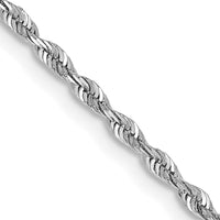 14K White Gold 22" Diamond-Cut Quadruple Rope Chain Necklace with Lobster Clasp by Oro Pregiato