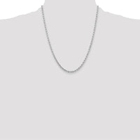 14K White Gold 22" Diamond-Cut Rope Chain Necklace with Lobster Clasp - 3.25mm Solid Link
