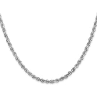 14K White Gold 22" Diamond-Cut Rope Chain Necklace with Lobster Clasp by Oro Pregiato