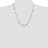 14K White Gold 22" Diamond-Cut Rope Chain Necklace with Lobster Clasp by Oro Pregiato
