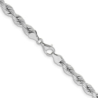 14K White Gold 22" Diamond-Cut Rope Chain with Fancy Lobster Clasp
