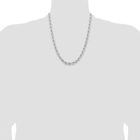 14K White Gold 22" Diamond-Cut Rope Chain with Fancy Lobster Clasp