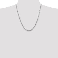 14K White Gold 22" Diamond-Cut Rope Chain with Lobster Clasp - 4.5mm Width by Oro Pregiato